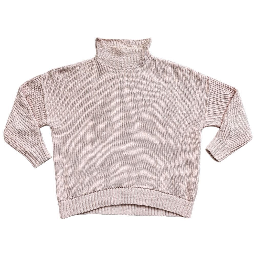 Aerie Pink Turtleneck Pullover Long Sleeve Ribbed Sweater Size Small